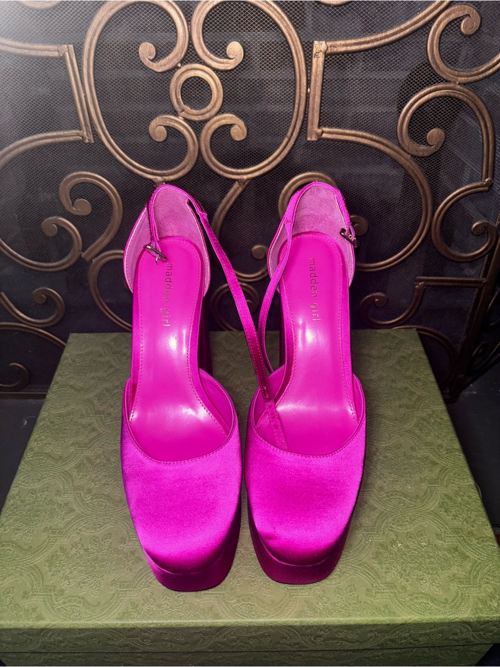 Madden Girl Hot Pink Satin Platforms
